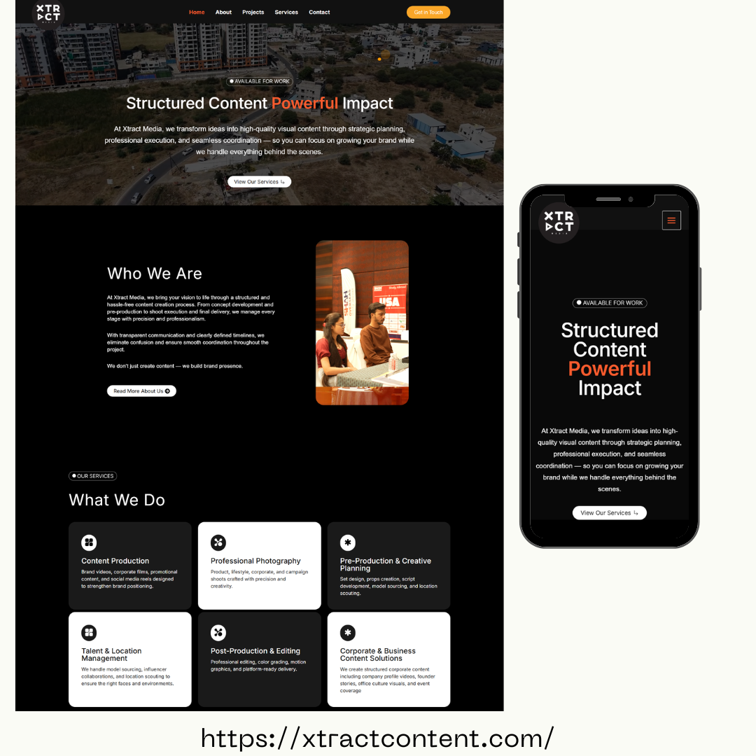 Xtract Content Website