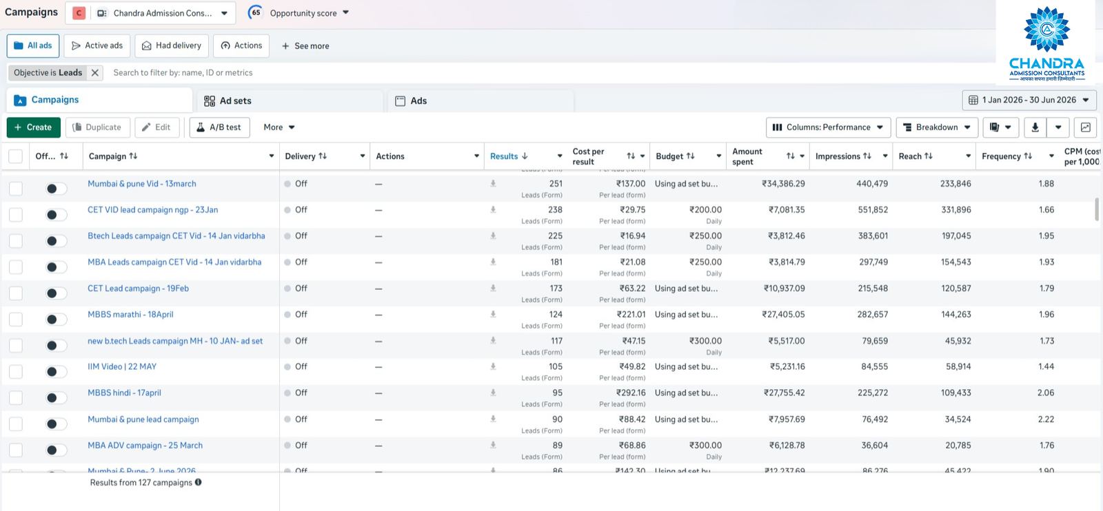 Client Lead Campaign Summary