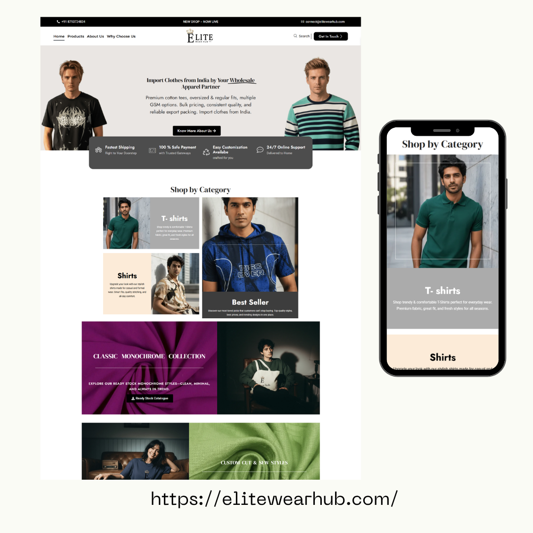 Elite Wear Hub E-commerce Website